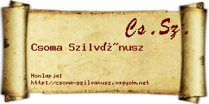Csoma Szilvánusz névjegykártya